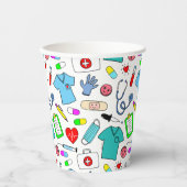 Cute Doctor Nurse Medical Supply Pattern Papieren Bekers (Voorkant)