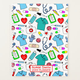 Cute Doctor Nurse Medical Supply Pattern Planner