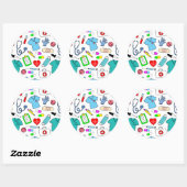 Cute Doctor Nurse Medical Supply Pattern Ronde Sticker (Vel)