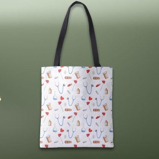 Cute Doctor- of verpleegapparatuur gebatterd Tote Bag