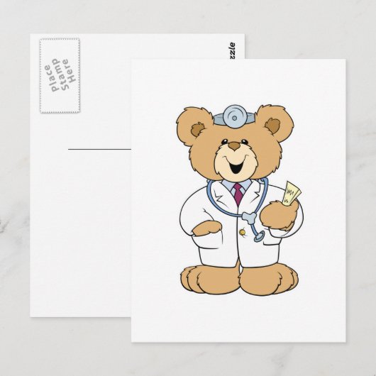 Cute Doctor Teddy Bear Briefkaart (Voorkant / Achterkant)