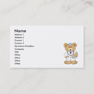 Cute Doctor Teddy Bear Visitekaartje