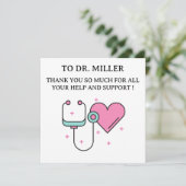 Cute Doctor Thank You Card (Staand voorkant)