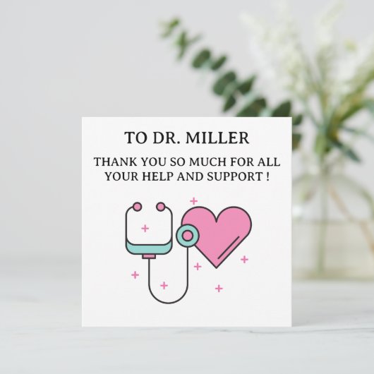 Cute Doctor Thank You Card (Staand voorkant)