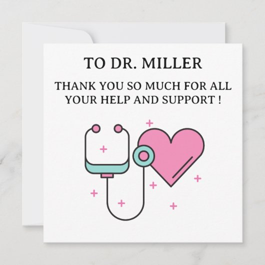 Cute Doctor Thank You Card (Voorkant)