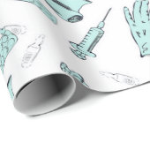 Cute Doctor verpleegkundig patroon Cadeaupapier (Rol Hoek)