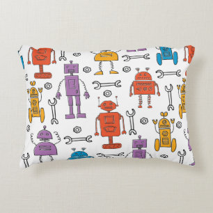 Cute doedle robots. Naadloos patroon. Cartoon Accent Kussen