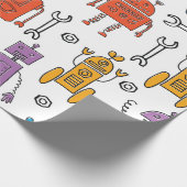 Cute doedle robots. Naadloos patroon. Cartoon Cadeaupapier (Hoek)