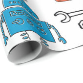 Cute doedle robots. Naadloos patroon. Cartoon Cadeaupapier (Rol Hoek)