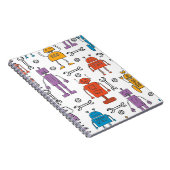 Cute doedle robots. Naadloos patroon. Cartoon Notitieboek (Rechterzijde)