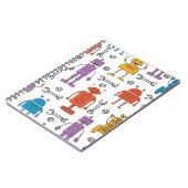 Cute doedle robots. Naadloos patroon. Cartoon Notitieboek (Linkerzijde)