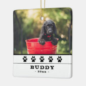 Cute Dog 2 Foto's Black Paws Holiday Keepslag Keramisch Ornament (Links)