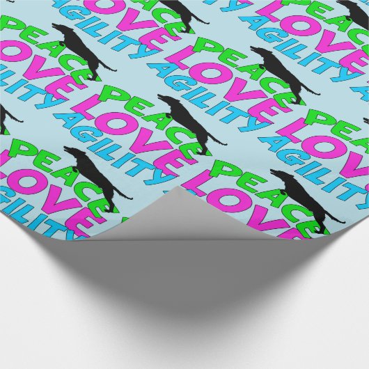 Cute Dog Agility Blue Cadeaupapier (Hoek)