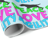 Cute Dog Agility Blue Cadeaupapier (Rol Hoek)