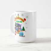 Cute dog and cat Christmas squad design  Koffiemok (Voorkant links)