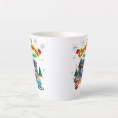 Cute dog and cat Christmas squad design  Latte Mok (Voorkant)