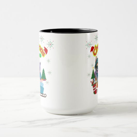 Cute dog and cat Christmas squad design  Mok (Midden)