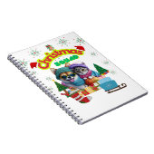 Cute dog and cat Christmas squad design  Notitieboek (Rechterzijde)