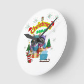 Cute dog and cat Christmas squad design  Ronde Klok (Hoek)