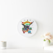 Cute dog and cat Christmas squad design  Ronde Klok (Huis)