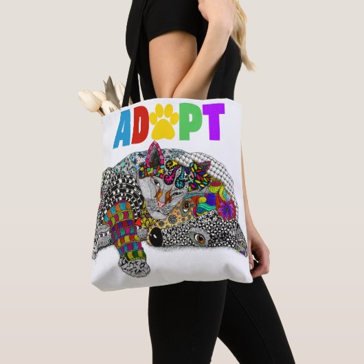 Cute Dog and Cat Pet Adoption Tote Bag (Dichtbij)