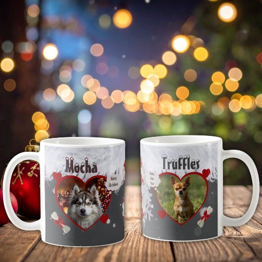 Cute Dog and Coffee Lovers 2 Photo Christmas Koffiemok
