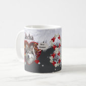 Cute Dog and Coffee Lovers 2 Photo Christmas Koffiemok (Voorkant links)