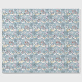 Cute Dog Art Giftwrapping Paper - Blue - Birthday Cadeaupapier (Vlak)