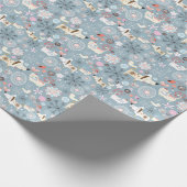 Cute Dog Art Giftwrapping Paper - Blue - Birthday Cadeaupapier (Hoek)