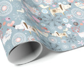 Cute Dog Art Giftwrapping Paper - Blue - Birthday Cadeaupapier (Rol Hoek)