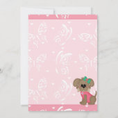 Cute Dog Baby Shower Invitations Kaart (Achterkant)