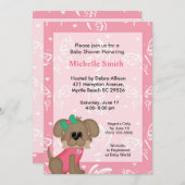 Cute Dog Baby Shower Invitations Kaart (Voorkant / Achterkant)