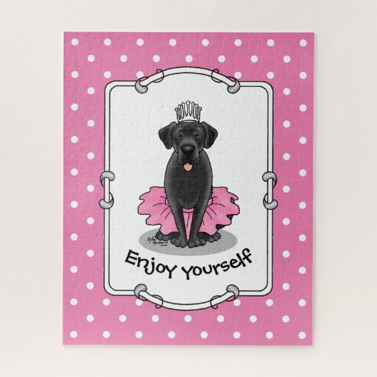 Cute Dog Ballet Princess Black Labrador Retriever Legpuzzel (Verticaal)