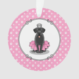 Cute Dog Ballet Princess Black Labrador Retriever Ornament
