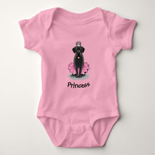 Cute Dog Ballet Princess Black Labrador Retriever Romper (Voorkant)