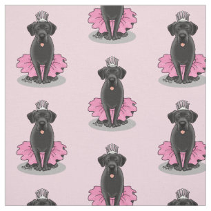 Cute Dog Ballet Princess Black Labrador Retriever Stof