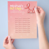 Cute Dog Balloon Pet Care Groomitting Sitting Bath Flyer (Hand)
