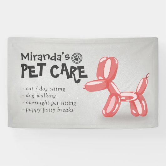 Cute Dog Balloon Pet Care Groomitting Sitting Bath Spandoek (Horizontaal)