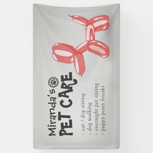 Cute Dog Balloon Pet Care Groomitting Sitting Bath Spandoek (Verticaal)