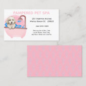 Cute Dog Bath Pink Pet Groomer Visitekaartje (Voorkant / Achterkant)