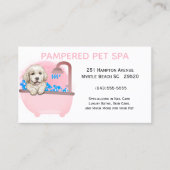 Cute Dog Bath Pink Pet Groomer Visitekaartje (Voorkant)