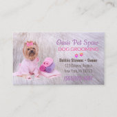 Cute Dog Bathing Pet Grooming Service Visitekaartje (Voorkant)