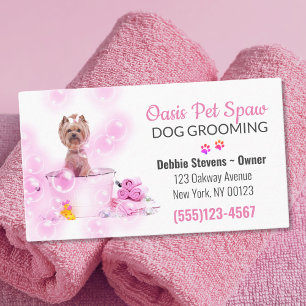 Cute Dog Bathing Pet Grooming Service Visitekaartje