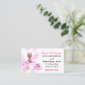 Cute Dog Bathing Pet Grooming Service Visitekaartje (Staand voorkant)