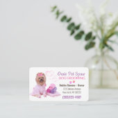 Cute Dog Bathing Pet Grooming Service Visitekaartje (Staand voorkant)