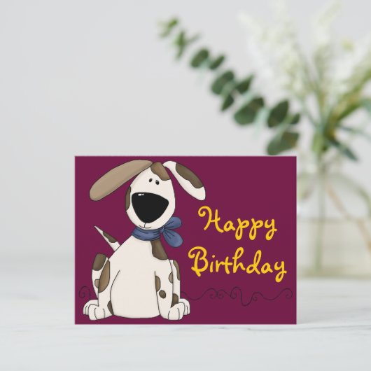 Cute Dog Birthday Briefkaart (Staand voorkant)