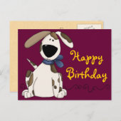 Cute Dog Birthday Briefkaart (Voorkant / Achterkant)