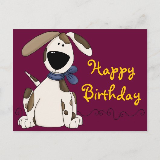 Cute Dog Birthday Briefkaart (Voorkant)