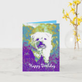 Cute dog birthday card kaart (Gele Bloem)