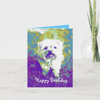 Cute dog birthday card kaart
